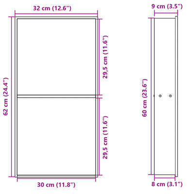 vidaXL brusehylde 32x62x9 cm rustfrit stil børstet guldfarve