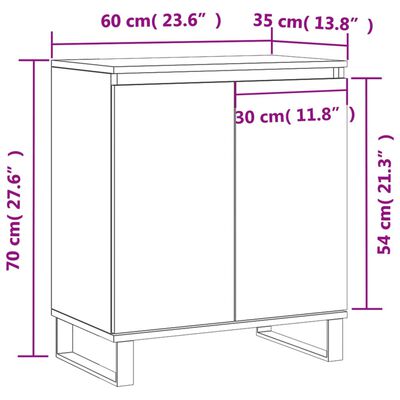 vidaXL skænk 60x35x70 cm konstrueret træ betongrå