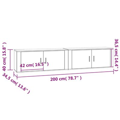 vidaXL væghængte tv-skabe 2 stk. 100x34,5x40 cm hvid