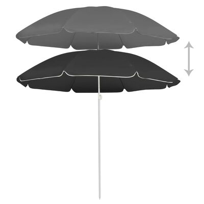 vidaXL parasol med stålstang 180 cm antracitgrå