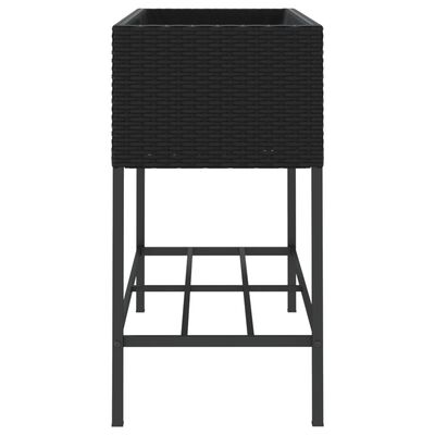 vidaXL plantekasser 2 stk. med hylde 90x40x75 cm polyrattan sort