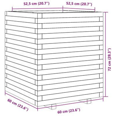 vidaXL plantekasse 60x60x72 cm imprægneret fyrretræ