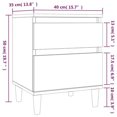 vidaXL sengebord 40x35x50 cm sonoma-eg