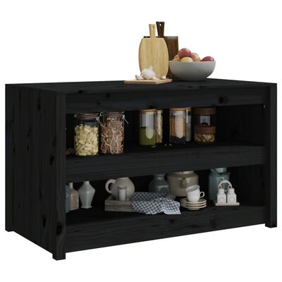 vidaXL udendørs køkkenskab 106x55x64 cm massivt fyrretræ sort