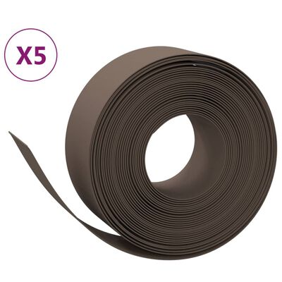vidaXL græskanter 5 stk. 10 m 20 cm polyethylen brun