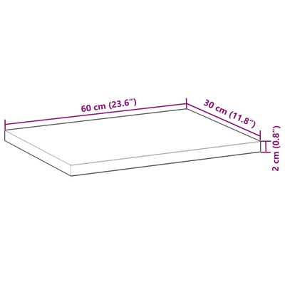 vidaXL væghylder 3 stk. 60x30x2 cm ubehandlet massivt akacietræ