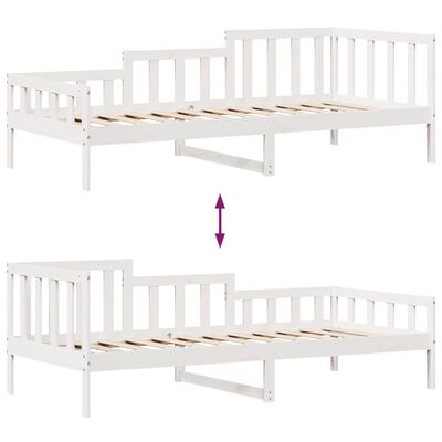 vidaXL daybed med skuffer 90x200 cm massivt fyrretræ hvid