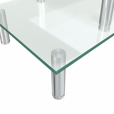 vidaXL skærmstander i 2 niveauer glas transparent