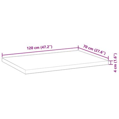 vidaXL skrivebordsplade 120x70x4 cm ubehandlet massivt akacietræ