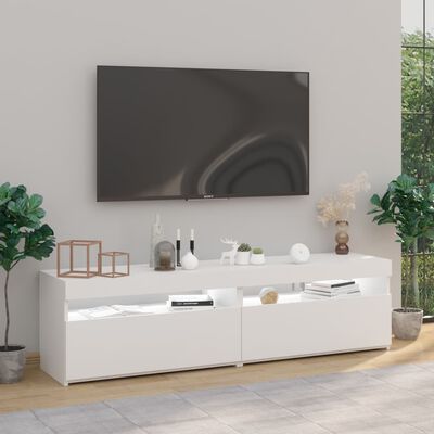 vidaXL tv-borde 2 stk. med LED-lys 75x35x40 cm hvid