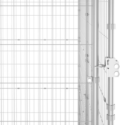 vidaXL udendørs hundebur med tag 26,62 m² galvaniseret stål