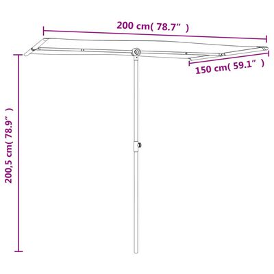 vidaXL haveparasol med aluminiumsstang 2x1,5 m grøn