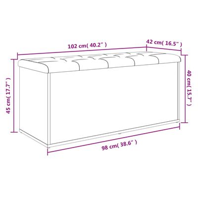 vidaXL opbevaringsbænk 102x42x45 cm konstrueret træ brun egetræsfarve