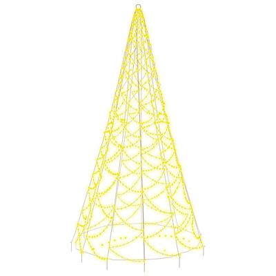 vidaXL juletræ til flagstang 500 LED'er 300 cm varmt hvidt lys