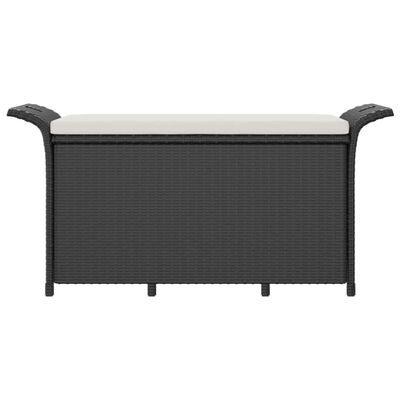 vidaXL havebænk med hynde 116x46x57 cm polyrattan sort