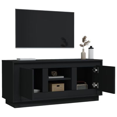 vidaXL tv-bord 102x35x45 cm konstrueret træ sort