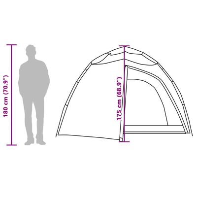 vidaXL 4-personers campingtelt kuppel quick-release mørklægning hvid