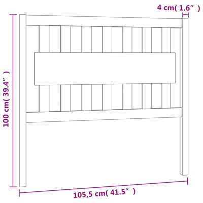 vidaXL sengegærde 105,5x4x100 cm massivt fyrretræ hvid