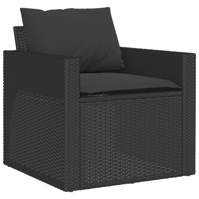 vidaXL sofasæt til haven 4 dele med hynder polyrattan sort