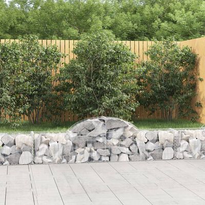 vidaXL buede gabionkurve 5 stk. 200x30x40/60 cm galvaniseret jern