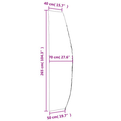 vidaXL overtræk til haveparasol 265x50/70/40 cm 420D oxfordstof sort