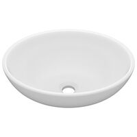 vidaXL luksuriøs håndvask 40x33 cm keramisk oval mat hvid