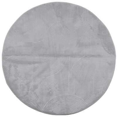vidaXL gulvtæppe IZA Ø 200 cm kort luv skandinavisk look grå
