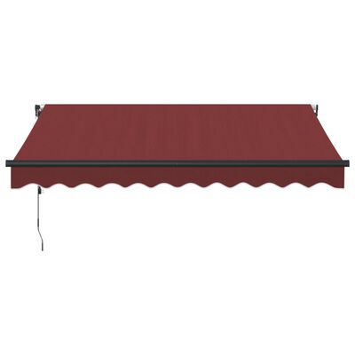 vidaXL markise med LED-lys 300x250 cm automatisk betjening bordeaux