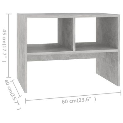 vidaXL sidebord 60x40x45 cm konstrueret træ betongrå