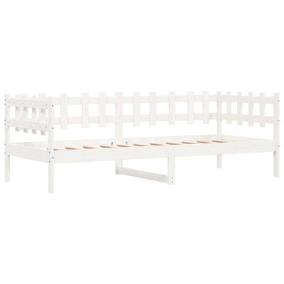 vidaXL daybed uden madras 90x190 cm massivt fyrretræ hvid