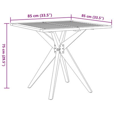 vidaXL havebord 85x85x75 cm firkantet massivt akacietræ