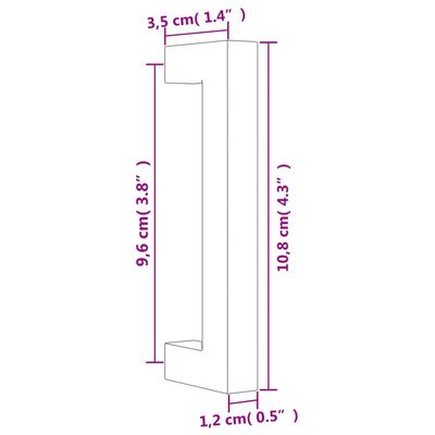 vidaXL skabshåndtag 10 stk. 96 mm rustfrit stål sort