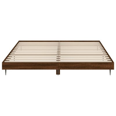 vidaXL sengeramme 150x200 cm uden madras konstrueret træ brunt eg