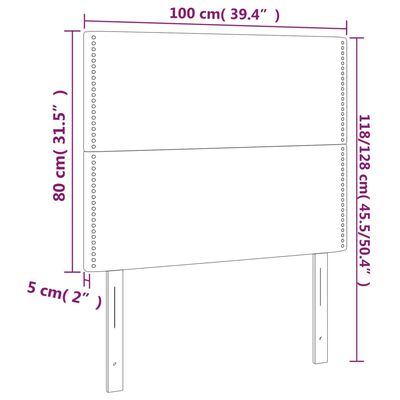 vidaXL sengegavle 2 stk. 100x5x78/88 cm kunstlæder cremefarvet