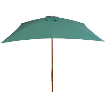 vidaXL parasol 200x300 cm træstang grøn