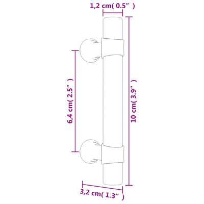 vidaXL skabshåndtag 10 stk. 64 mm rustfrit stål bronzefarvet