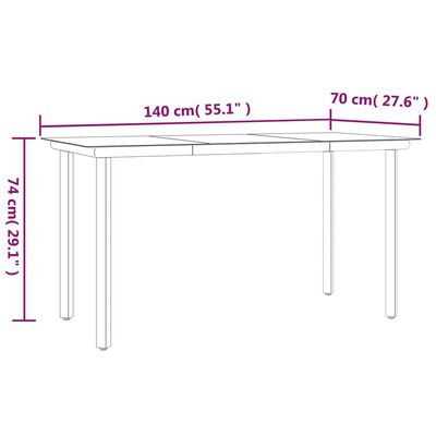 vidaXL spisebordssæt til haven 5 dele polyrattan og stål grå og sort
