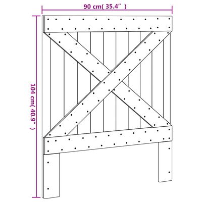 vidaXL sengegavl 90x104 cm massivt fyrretræ