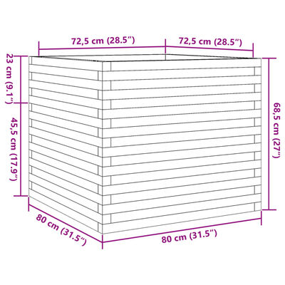 vidaXL plantekasse 80x80x68,5 cm imprægneret fyrretræ