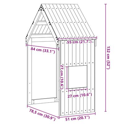 vidaXL stel til husseng 55x84x132 cm massivt fyrretræ