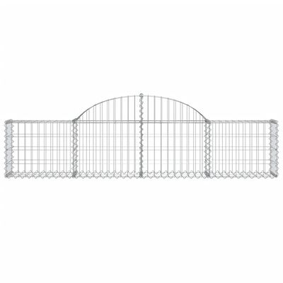 vidaXL buede gabionkurve 6 stk. 200x30x40/60 cm galvaniseret jern