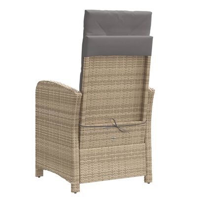 vidaXL havestole 2 stk. lænefunktion og fodstøtte polyrattan beige