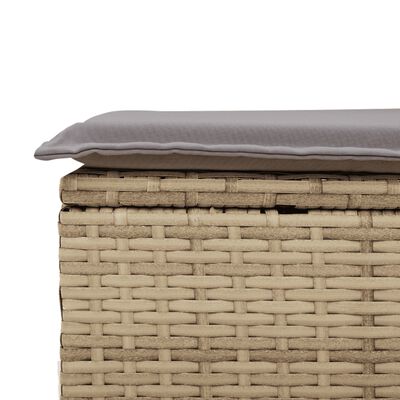 vidaXL havesofasæt 7 dele med hynder polyrattan beige