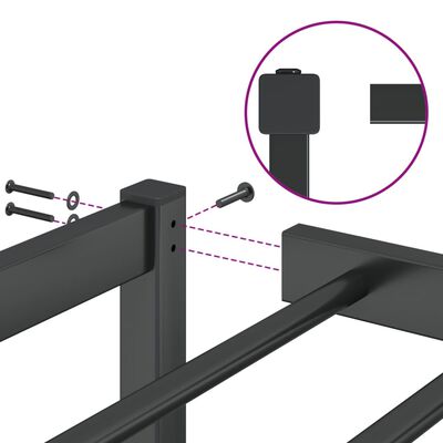 vidaXL sengeramme 100x200 cm metal sort