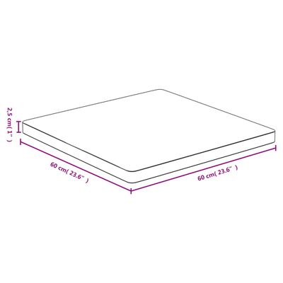 vidaXL bordplade 60x60x2,5 cm bambus