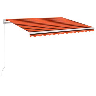 vidaXL markise m. LED-lys 350x250 cm manuel betjening orange og brun