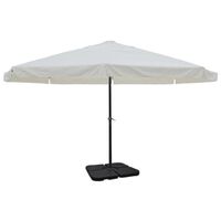 Parasol i aluminium med transportabel sokkel, hvid