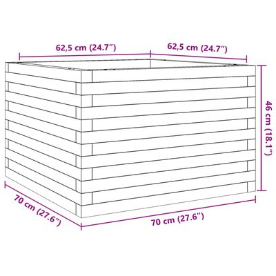 vidaXL plantekasse 70x70x46 cm imprægneret fyrretræ