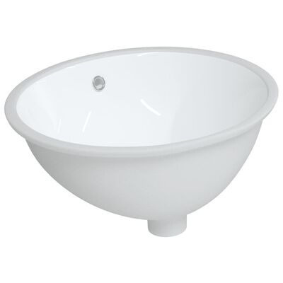 vidaXL badeværelsesvask 49x40,5x21 cm oval keramisk hvid