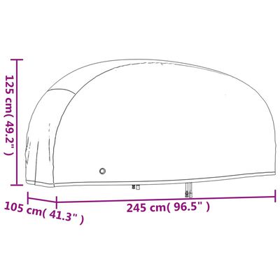 vidaXL motorcykelovertræk 245x105x125 cm 210D oxfordstof sort